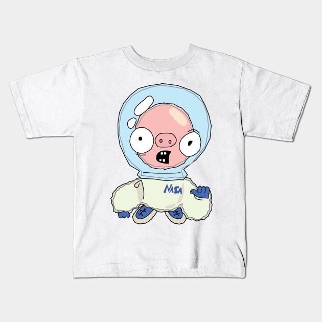 Just Piglet in Space Kids T-Shirt by Dmytro